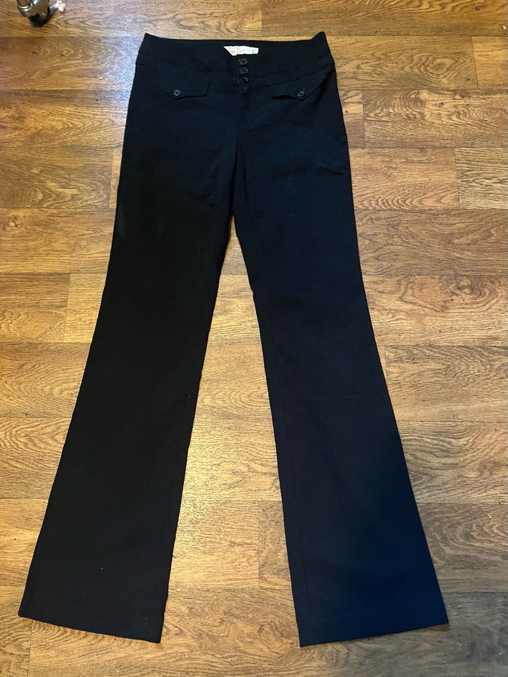 Point Zero Black High-Waist Dress Pants with Triple Button Front